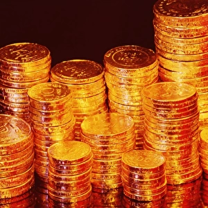 Stack on chocolate coins