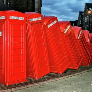 Stack of tumbling telephone boxes Stack of tumbling telephone boxes