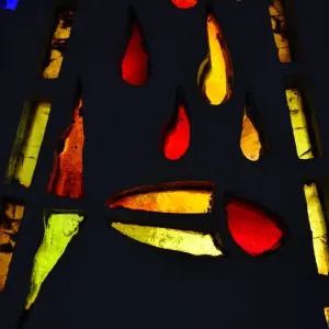 Stained the Catholic church window Stained the Catholic church window