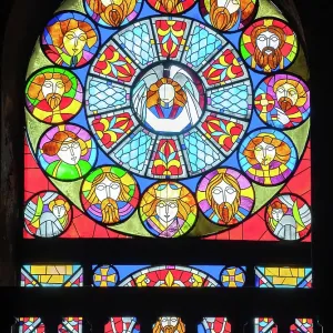 Stained Glass Window, Holy Mother Virgin Nativity Cathedral, Batumi, Adjara, Georgia Stained Glass Window, Holy Mother Virgin Nativity Cathedral, Batumi, Adjara, Georgia