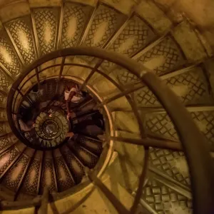 Staircase with spiral shape in the city of Paris