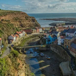 Staithes Harbour Print - Charming North Yorkshire Landscape Staithes Harbour Print - Charming North Yorkshire Landscape