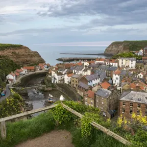 Staithes Village at Dusk Print, North Yorkshire Coast Staithes Village at Dusk Print, North Yorkshire Coast