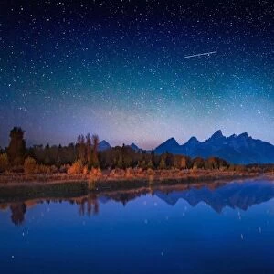 Star Filled the Sky over Grand Tetons