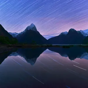 Star Trails in Milford Sound Star Trails in Milford Sound