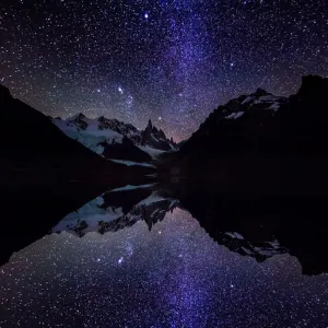 Starry night over Cerro Torre. Patagonia, Argentina Starry night over Cerro Torre. Patagonia, Argentina