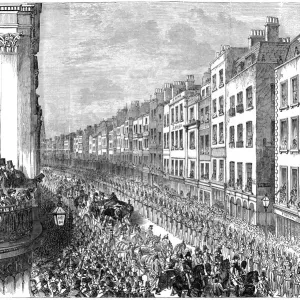 State funeral: the Duke of Wellington, London 1852 (engraved illustration) State funeral: the Duke of Wellington, London 1852 (engraved illustration)
