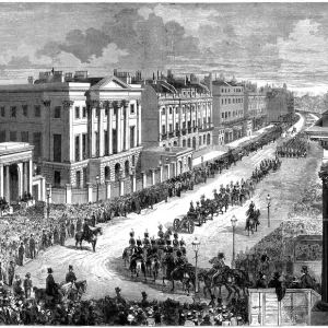 State funeral: the Duke of Wellington, London 1852 (engraved illustration) State funeral: the Duke of Wellington, London 1852 (engraved illustration)