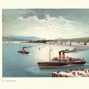 Steam paddleboat off Helensburgh, Scotland, 19th Century