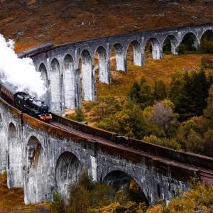 Steam Train Crossing Glenfinnan Bridge Print Steam Train Crossing Glenfinnan Bridge Print