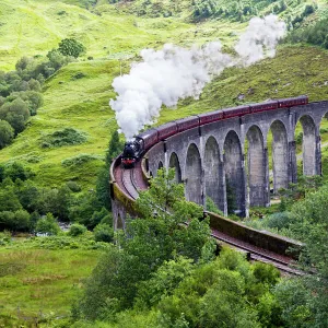 Steam Train on Glenfinnan Viaduct, Scotland