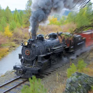 Steam Train Print at Sumpter, Oregon