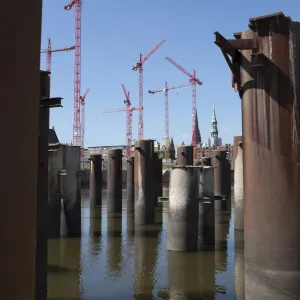 Steel Pillars Print in HafenCity Waterfront Steel Pillars Print in HafenCity Waterfront