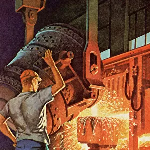 Steel Worker in Factory