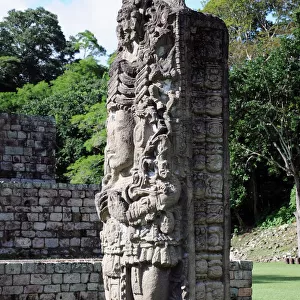 Stela A, Ancient Mayan Stone Statue, Copan