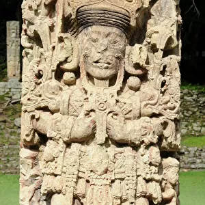 Stela B, Ancient Mayan Stone Statue, Copan