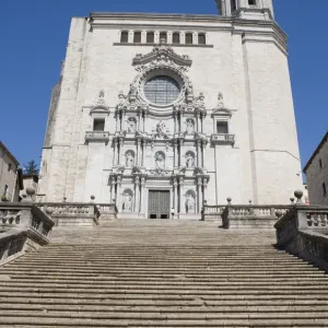 Girona Cathedral Steps Print, low-angle view Girona Cathedral Steps Print, low-angle view
