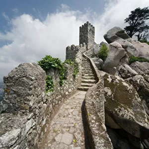 Steps and wall on Castelo dos Mouros, Sintra, Portugal