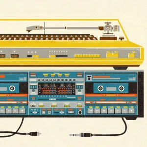 Stereo Turntable and Tape Deck Player