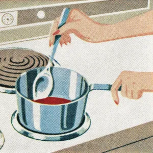 Stirring liquid on the stove