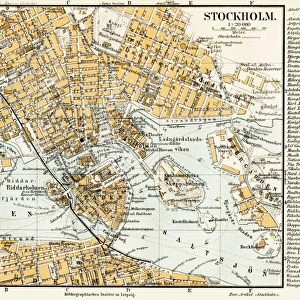 Stockholm Sweden map 1895