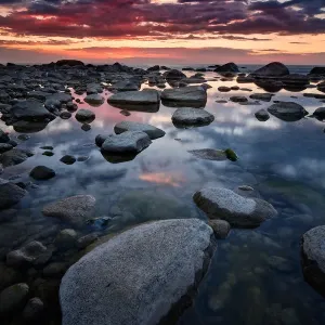 Stone Beach Sunset Print at Kap Arkona, Rugen Island