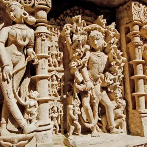 Print of Rani-ki-Vav Stone Carvings, Patan Stepwell