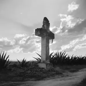 Stone cross silhouette Stone cross silhouette