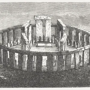 1876 Stonehenge Wood Engraving Print 1876 Stonehenge Wood Engraving Print