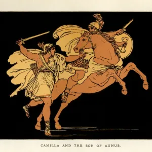 Print of Camilla and the Son of Aunus from Stories From Virgil