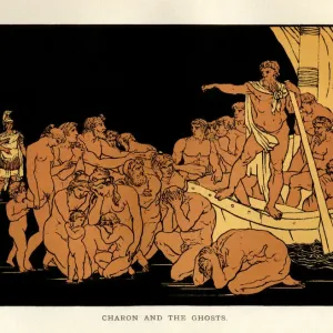 Charon's Ferry, a Print from Stories from Virgil