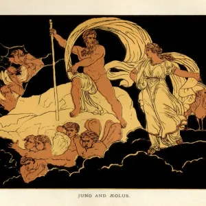Juno and Aeolus Unleash a Storm Print