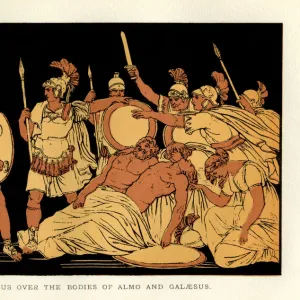 Stories from Virgil - Turnus Over the Bodies of Almo and Galaesus