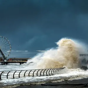 Storm batters Blackpool with massive waves Storm batters Blackpool with massive waves