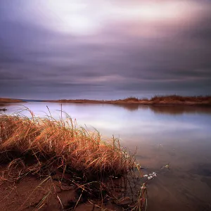 Storm clouds over pond, Tentsmuir sands