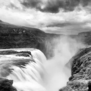 Storm over Gullfoss Waterfall