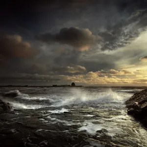 Storm light wave splash harbour boat elie fife Storm light wave splash harbour boat elie fife