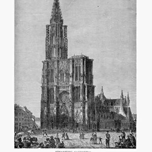 Strasburg Cathedral, Strasbourg Cathedral, Strasburg, Strasbourg, Germany, Circa 1887