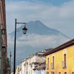 Street in La Antigua Guatemala, Antigua Guatemala, Sacatepequez, Guatemala, Latin America