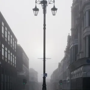 Foggy Londonderry Street Lamp Print Foggy Londonderry Street Lamp Print