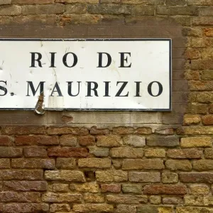 Street sign in the old town Venice Italy
