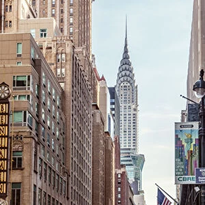 Street view with Chrysler building, New York, USA