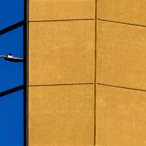 Streetlight Reflected On Building