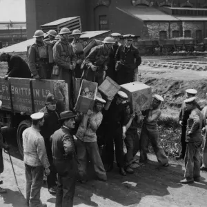 Strike Breaking Print: Soldiers Guarding a Lorry at Neasden Power Station