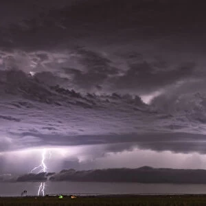 Strong double lightning over Nebraska. USA