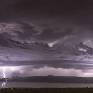 Double Lightning Bolt Print over Nebraska Landscape Double Lightning Bolt Print over Nebraska Landscape