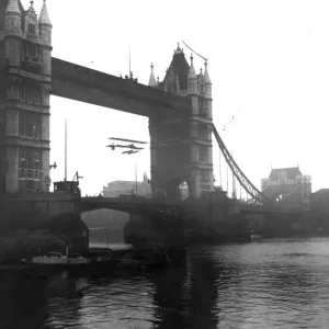 Francis McClean Seaplane Print, Tower Bridge Crossing