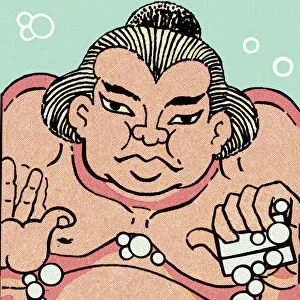 Sudsy sumo wrestler
