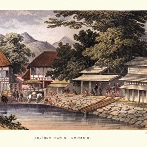 Sulphur Baths, Uritzino, Japan, 19th Century