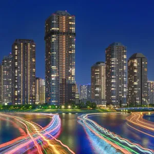 Sumida River Lights Long Exposure Print Sumida River Lights Long Exposure Print